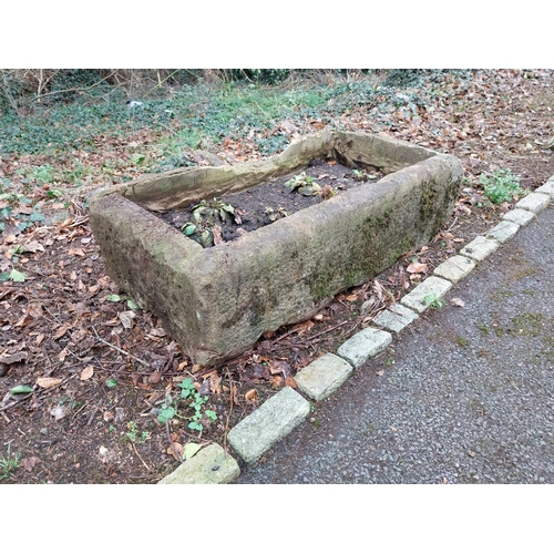 39 - Large antique sandstone trough. {40 cm H x 140 cm W x 78 cm D}.