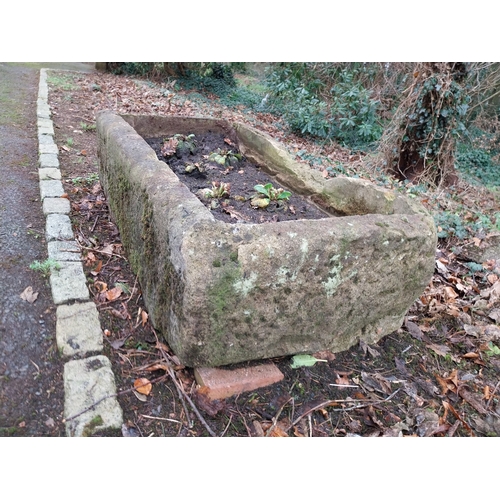 39 - Large antique sandstone trough. {40 cm H x 140 cm W x 78 cm D}.