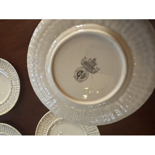 415 - Set of six 3rd. Period Belleek Limpet ware side plates. {16 cm Dia.}