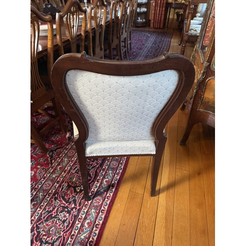 428 - Edwardian mahogany upholstered open armchair, in the Georgian manner. {93 cm H x 67 m W x 64 cm D}