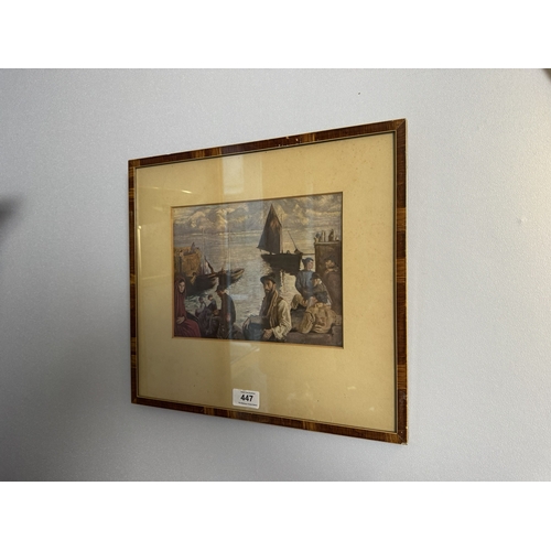 447 - Two McComghal Connemara Scenes prints mounted in rosewood frames. {35 cm H x 38 cm W each }.