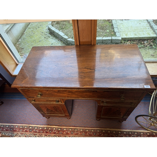 450 - Good quality Regency rosewood desk with giltwood surround doors and drawers. {82 cm H x 107 cm W x 5... 