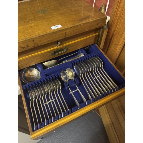 466 - Early 20th C. West and Son Grafton Street Dublin cased cutlery set. {24 cm H x 46 cm W x 35 cm D}.