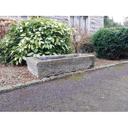 47 - Antique limestone trough. {30 cm H x 140 cm W x 59 cm D}.