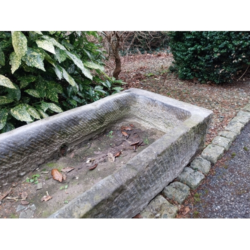 47 - Antique limestone trough. {30 cm H x 140 cm W x 59 cm D}.