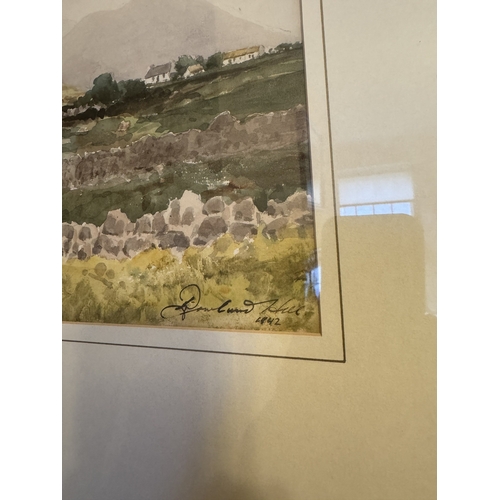 502 - Roland Hill.  Kerry Mountain Scene. 19th C. Watercolour {52 cm H x 60 cm W}.