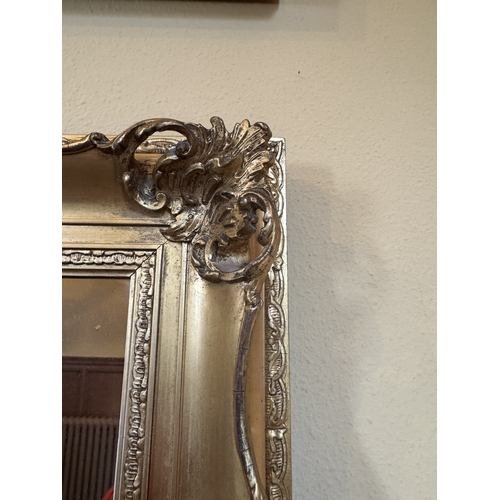 55 - 19th. C. decorative carved gilded wall mirror. { 47cm H X 41cm W }.