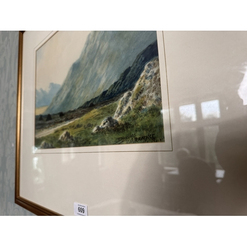 609 - Douglas Alexander On The Road To The Black Valley Co Kerry. Watercolour , mounted in a gilt frame { ... 