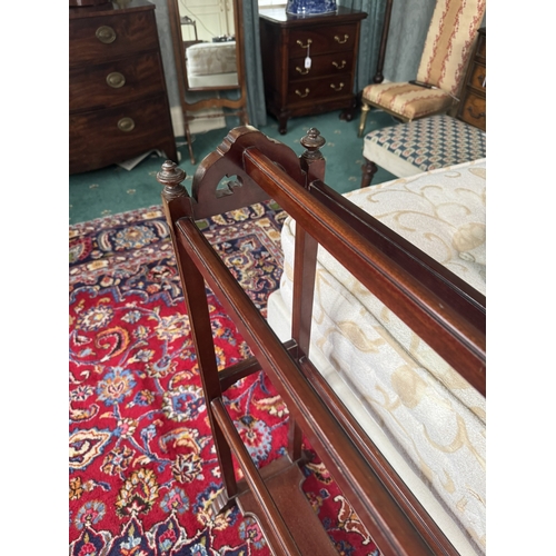 611 - 19th. C. mahogany towel rail. { 93cm H X 79cm W X 30cm D }.