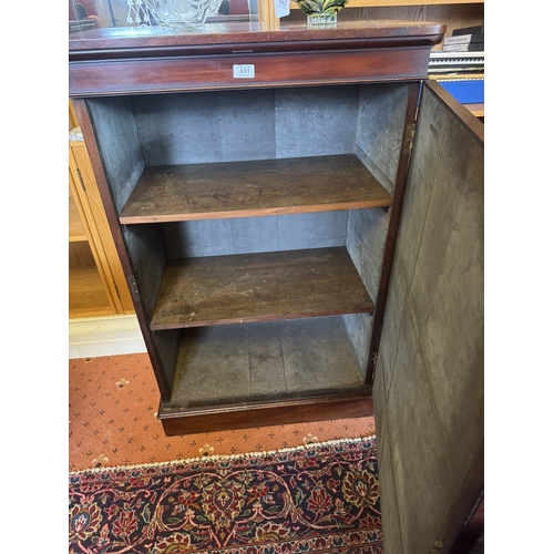 651 - Early 19th. C. mahogany cupboard with single panelled door, raised on plinth base. { 114cm H X 74cm ... 