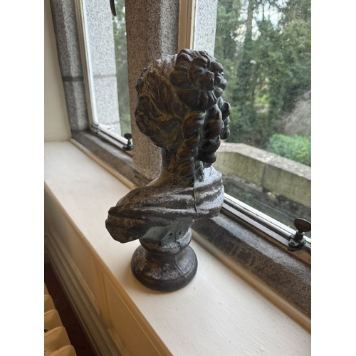 682 - Bronzed bust of a Lady. { 43cm H X 25cm W X 14cm D }.