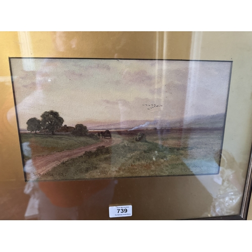 739 - J. W. Cardy Bog Scene Co Mayo Water Colour on Board 1928, mounted in gilt frame. { 35cm H X 45cm W }... 