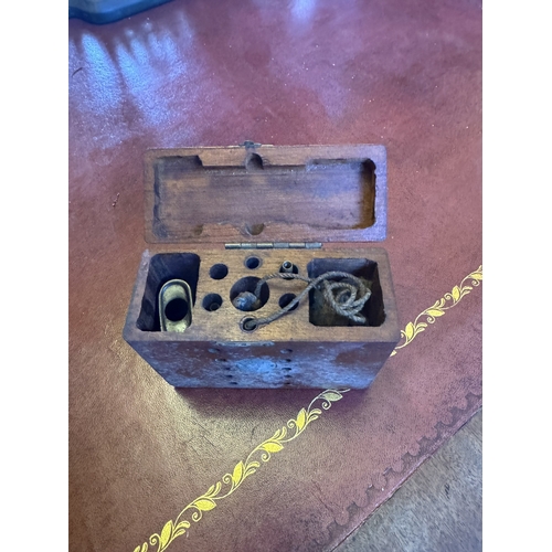 79 - 19th. C. gun cleaning box. Barker No I  22 CAL. Cleaning outfit.