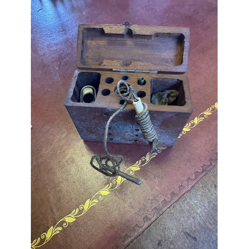 79 - 19th. C. gun cleaning box. Barker No I  22 CAL. Cleaning outfit.