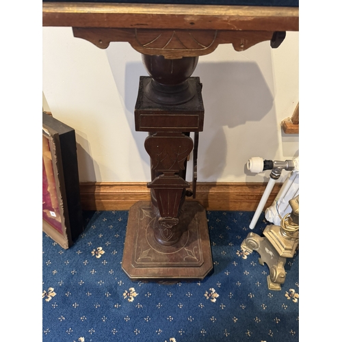 790 - Pair of late 19th. C. mahogany statue pedestals, in the Arts and Crafts manner. { 92cm H X 42cm W X ... 