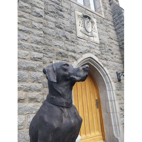 8 - Pair of good quality cast iron seated Dogs. {92 cm H x 44 cm W x 85 cm D}.