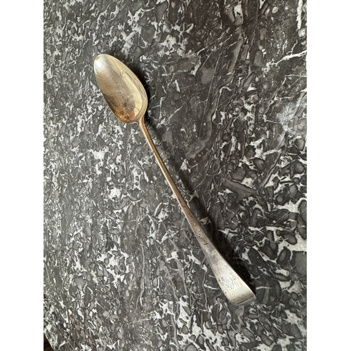 978 - English silver basting spoon. Hallmarked in London 1788 - 89. Makers: George Smith (III) & William F... 