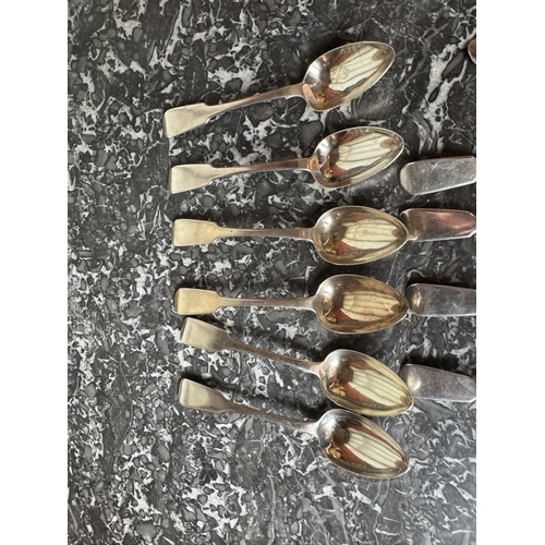 994 - Set of eleven English silver dessert forks. Hallmarked in Dublin 1836 - 37. Makers: Christopher Cumm... 