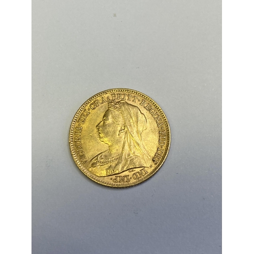 918 - Queen Victoria Gold half sovereign. 1899.