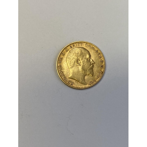 935 - Edward VII. Gold half sovereign. 1907.