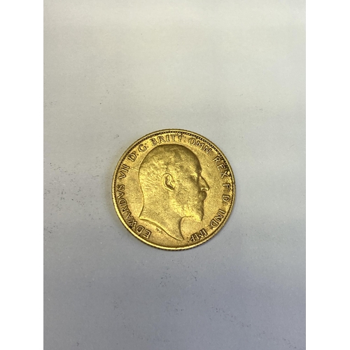 947 - Edward VII. Gold half sovereign. 1906.