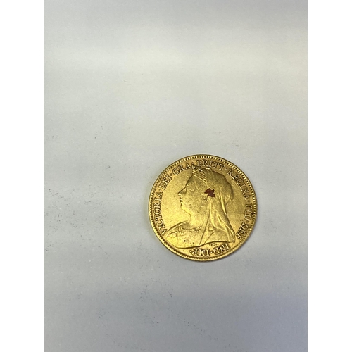 948 - Queen Victoria Gold half sovereign. 1897.