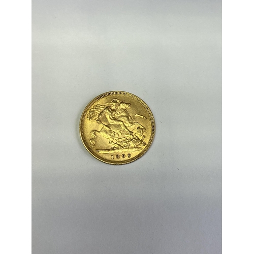 967 - Queen Victoria Gold half sovereign. 1899.