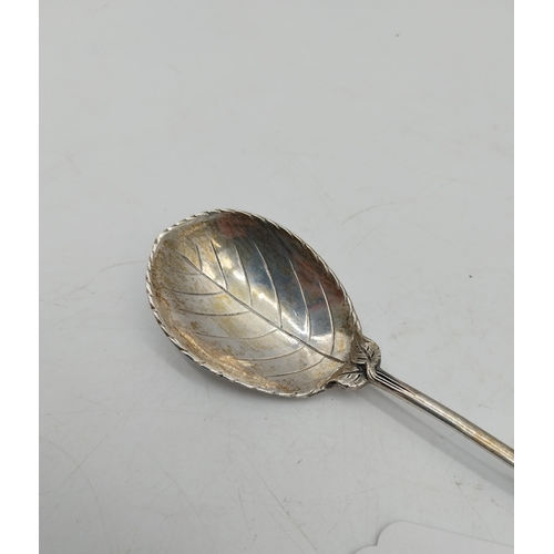 1002 - German silver Hildesheimer Rose sugar spoon, stamped 800. Hallmarked Dornigheim bei Hanau. Makers: M... 