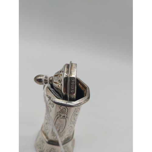 1007 - English bright cut silver pepper pot. Hallmarked in London. Makers: Joseph Angell I & Joseph Angell ... 