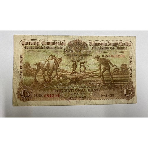 972 - The National Bank Ploughman � 5 note 9-2-38.