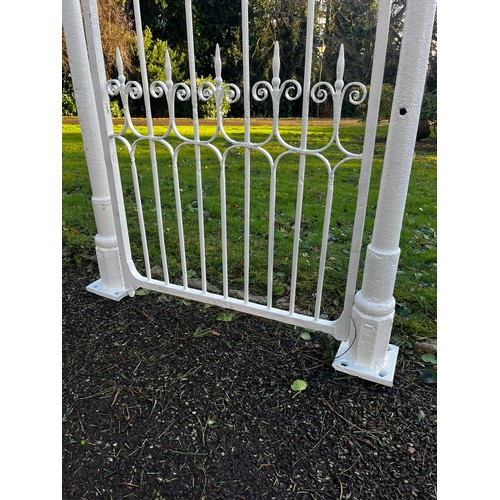 50A - 19th C. Tall wrought iron garden gate with matching gate posts {175cm H x 124cm W}