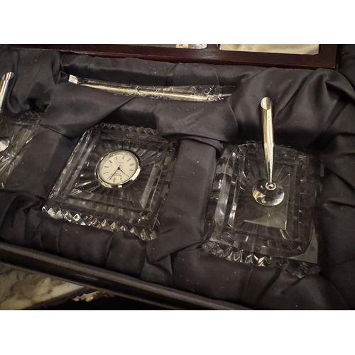 644 - Waterford Crystal desk set in original presentation case.