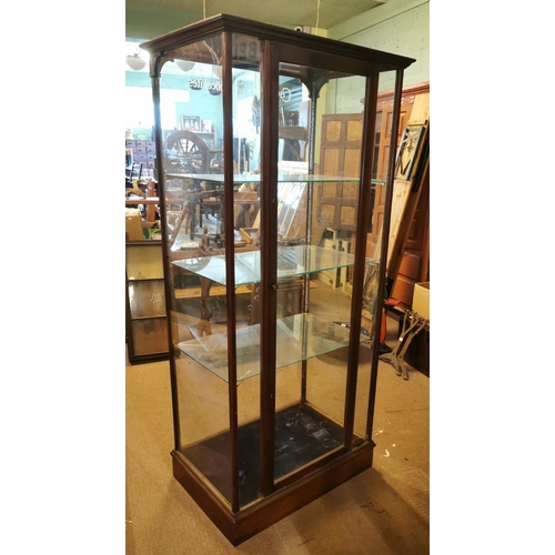 67A - Extremely rare 19th C. Cadbury's Chocolate mahogany and glass floor display cabinet {204 cm H x 94 c... 