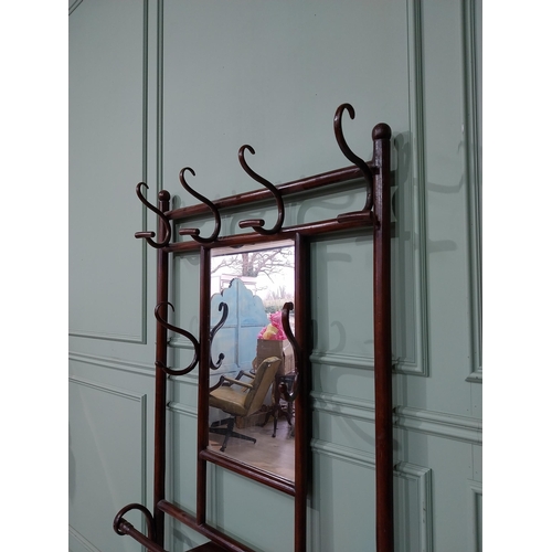 456a - French bentwood hall stand with mirrored back. { 195cm H X 100cm W X 30cm D } NOT AVAILABLE TO VIEW ... 