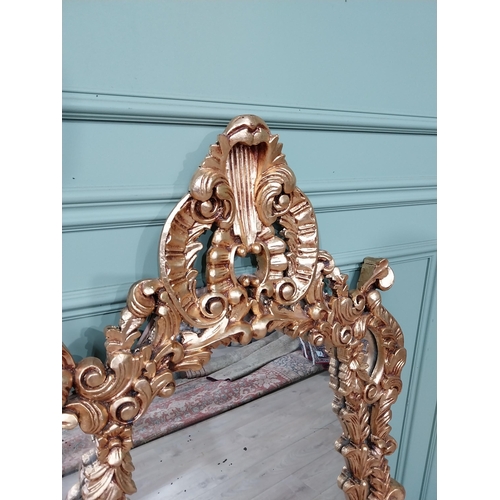 580a - Ornate French gilt wall mirror, surmounted with a large shell, in the Victorian manner. { 133cm H X ... 