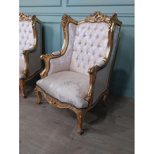 220A - Pair of French carved giltwood armchairs {127cm H x 80cm W x 67cm D} NOT AVAILABLE TO VIEW IN PERSON... 