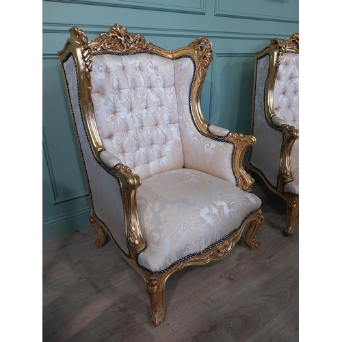 220A - Pair of French carved giltwood armchairs {127cm H x 80cm W x 67cm D} NOT AVAILABLE TO VIEW IN PERSON... 