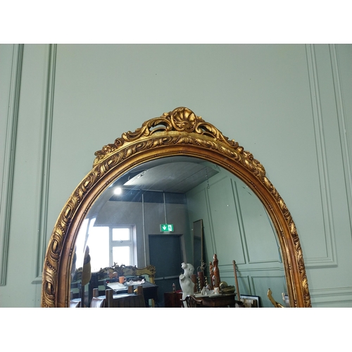 420A - French gilt wood mirror in the Victorian style {193cm H x 90cm Dia} NOT AVAILABLE TO VIEW IN PERSON.