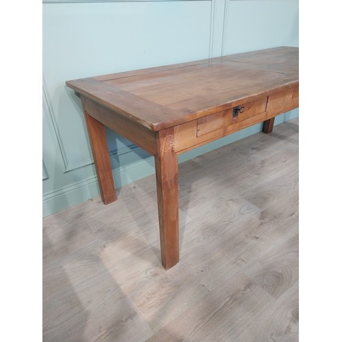 110A - 19th C. Fruitwood kitchen table {73cm H x 182cm W x 74cm D} NOT AVAILABLE TO VIEW IN PERSON.