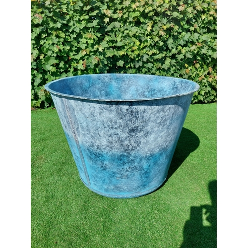 408 - Large wrought iron planter with verdigris copper effect. {76 cm H x 100 cm Dia.}.