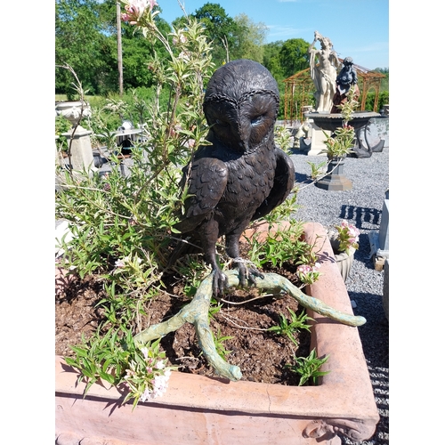 412 - Exceptional quality bronzed statue of an Owl {59 cm H x 52 cm W x 50 cm D}.