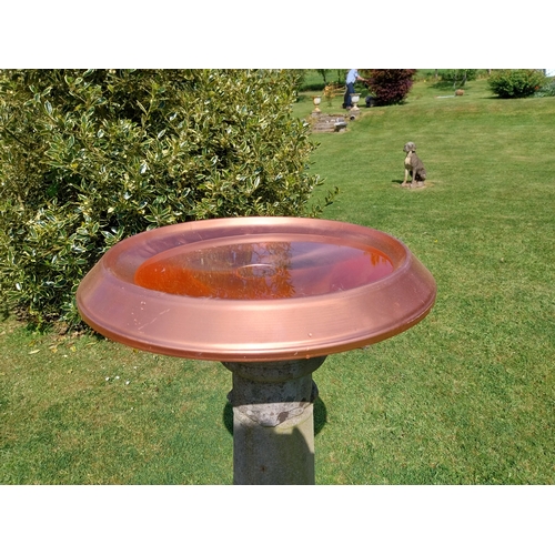 62 - Contemporary copper bird bath. {10 cm H x 50 cm Dia.}