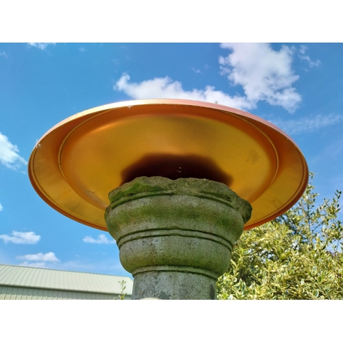 62 - Contemporary copper bird bath. {10 cm H x 50 cm Dia.}