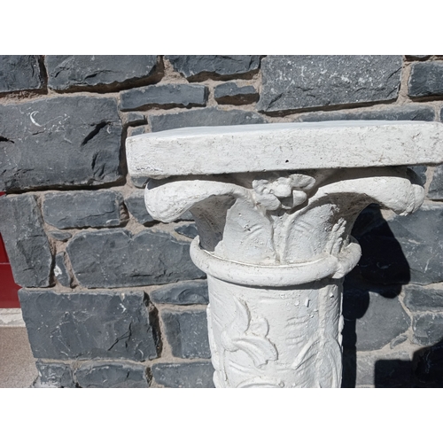253 - Composition stone plinth { 82cm H X 25cm Sq }.  NOT AVAILABLE TO VIEW IN PERSON