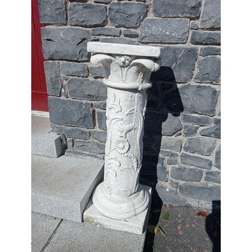 253 - Composition stone plinth { 82cm H X 25cm Sq }.  NOT AVAILABLE TO VIEW IN PERSON