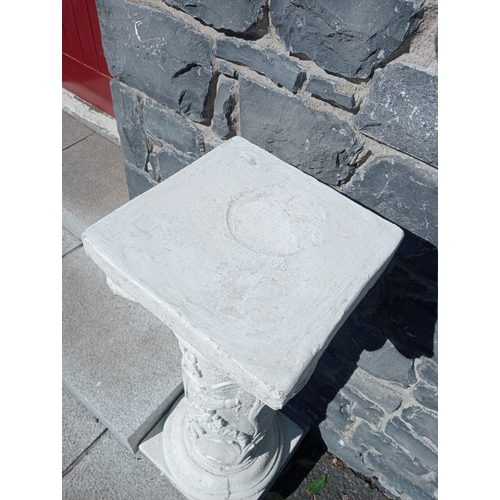 253 - Composition stone plinth { 82cm H X 25cm Sq }.  NOT AVAILABLE TO VIEW IN PERSON