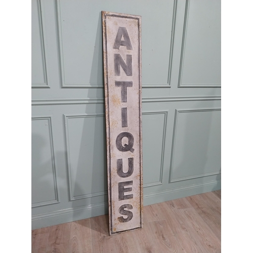 37 - Metal Antiques sign. {191 cm H x 33 cm W}.