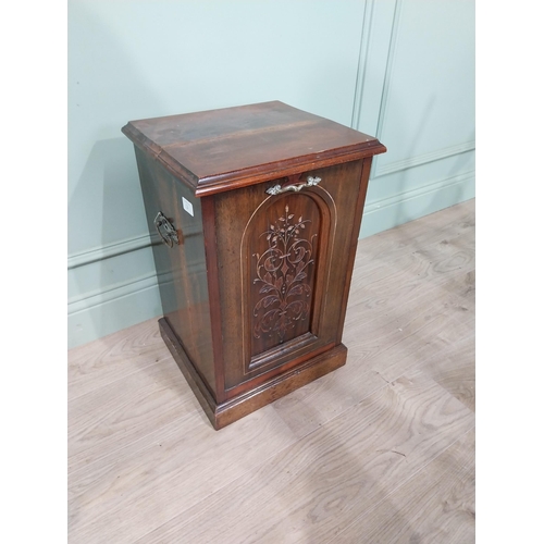 40 - Victorian mahogany coal locker {58cm  H  x 37cm W x 35cm D}.