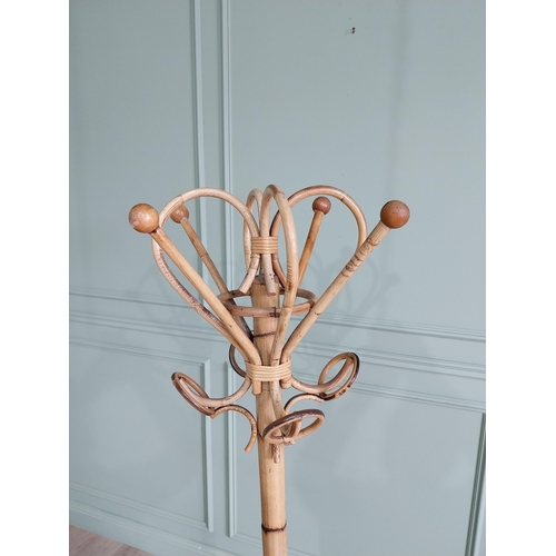 34 - 1950s bamboo hat and coat stand {180 cm H x 42 cm Dia.}.