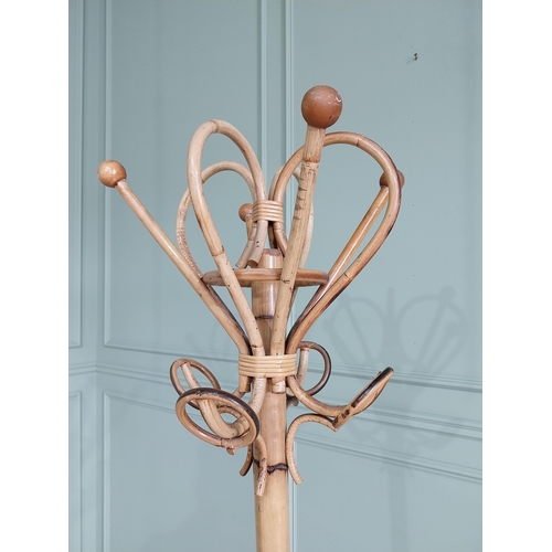 34 - 1950s bamboo hat and coat stand {180 cm H x 42 cm Dia.}.